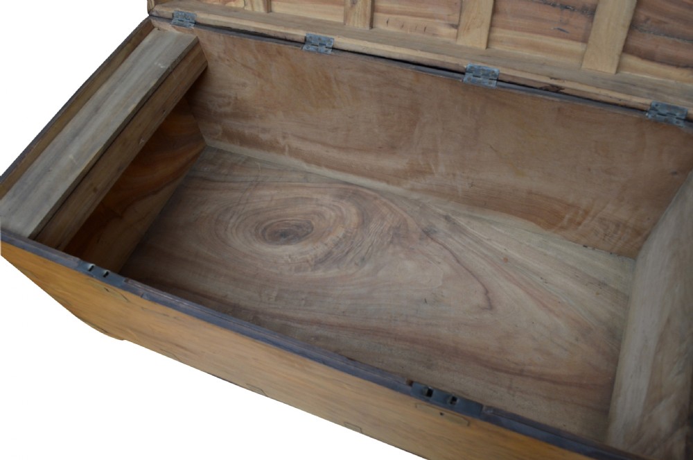 Extra Large 19th Century Camphor Wood  Campaign Trunk View XI