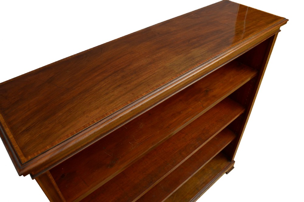 A Large Solid Mahogany Victorian Open Bookcase View II