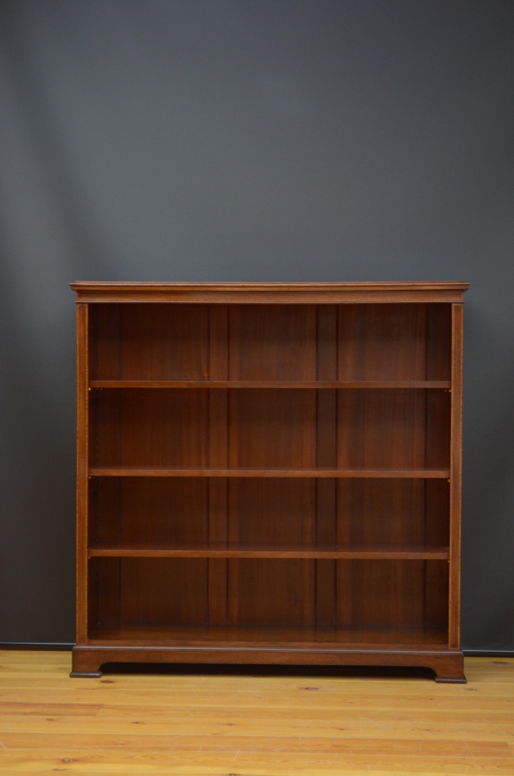 A Large Solid Mahogany Victorian Open Bookcase View XIII