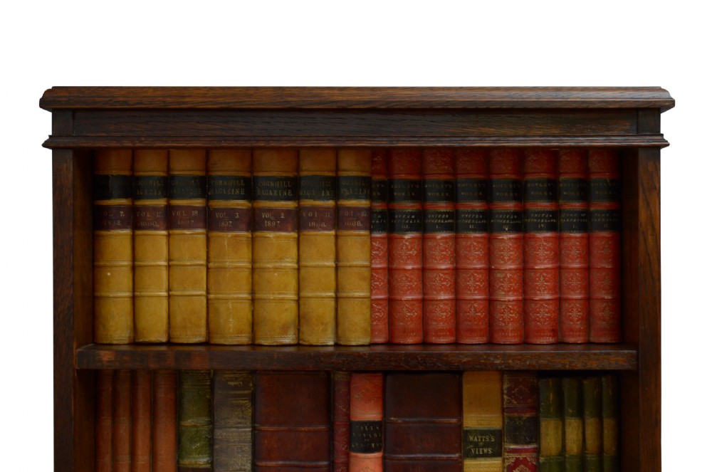 Early XXth century Solid Oak Open Bookcase View VII