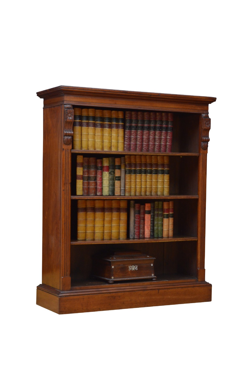 Victorian Figured Walnut Open Bookcase