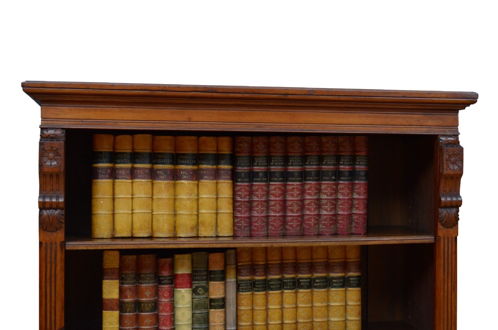 Victorian Figured Walnut Open Bookcase View V