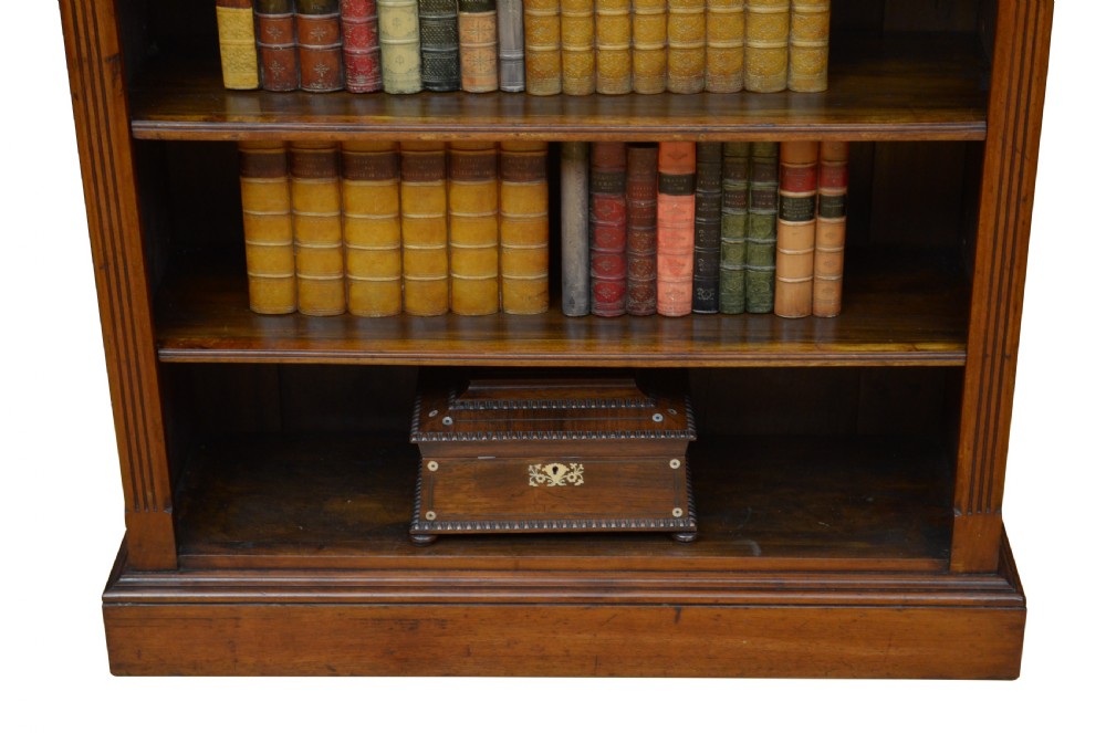 Victorian Figured Walnut Open Bookcase View VI