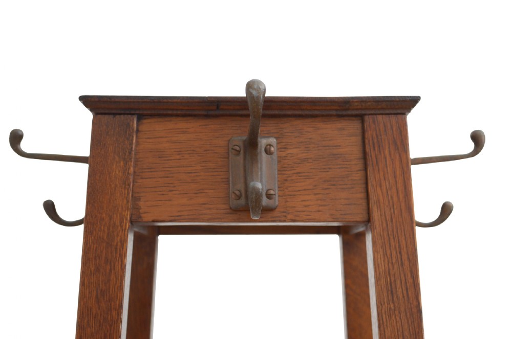 Arts and Crafts Oak Coat Stand Hall Stand View VII