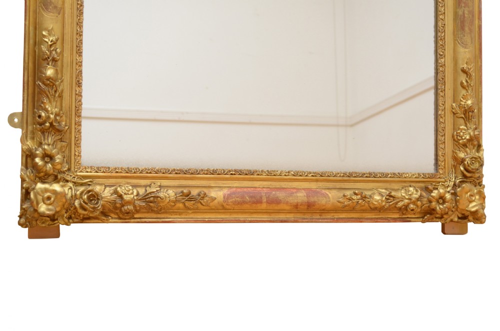 Superb 19Th Century Giltwood Wall Mirror H117cm View III