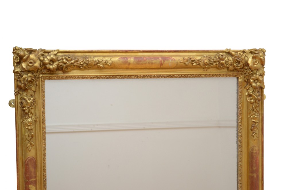 Superb 19Th Century Giltwood Wall Mirror H117cm View VII
