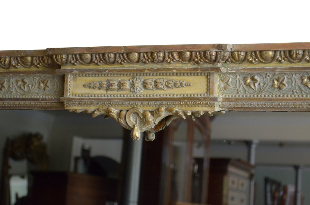 Large English Victorian Wall Mirror Overmantel Mirror H153cm View VII