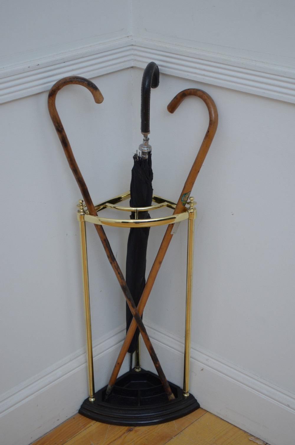 Rare English Victorian Corner Umbrella Stand Walking Stick Stand View VI