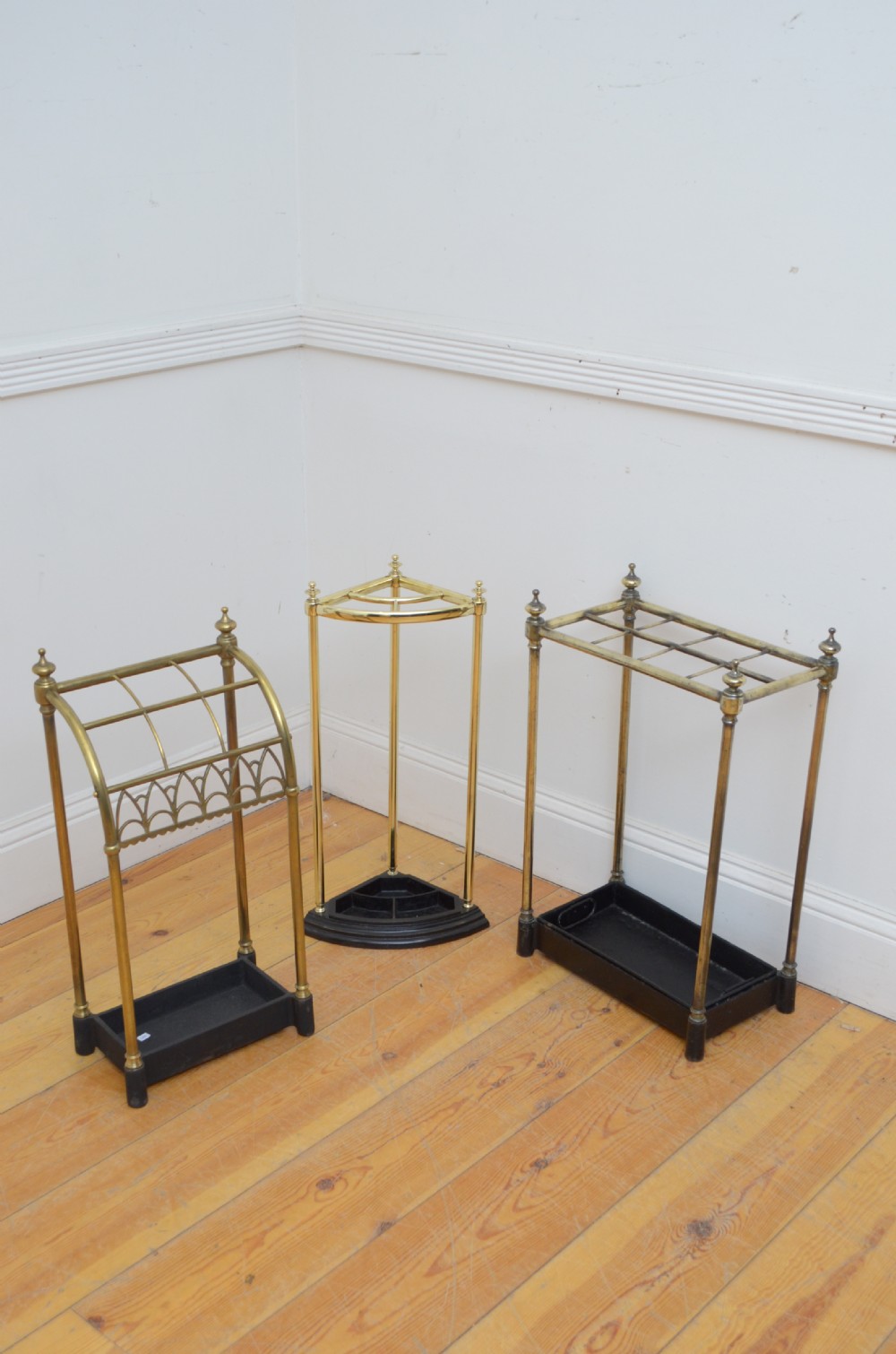 Rare English Victorian Corner Umbrella Stand Walking Stick Stand View VII