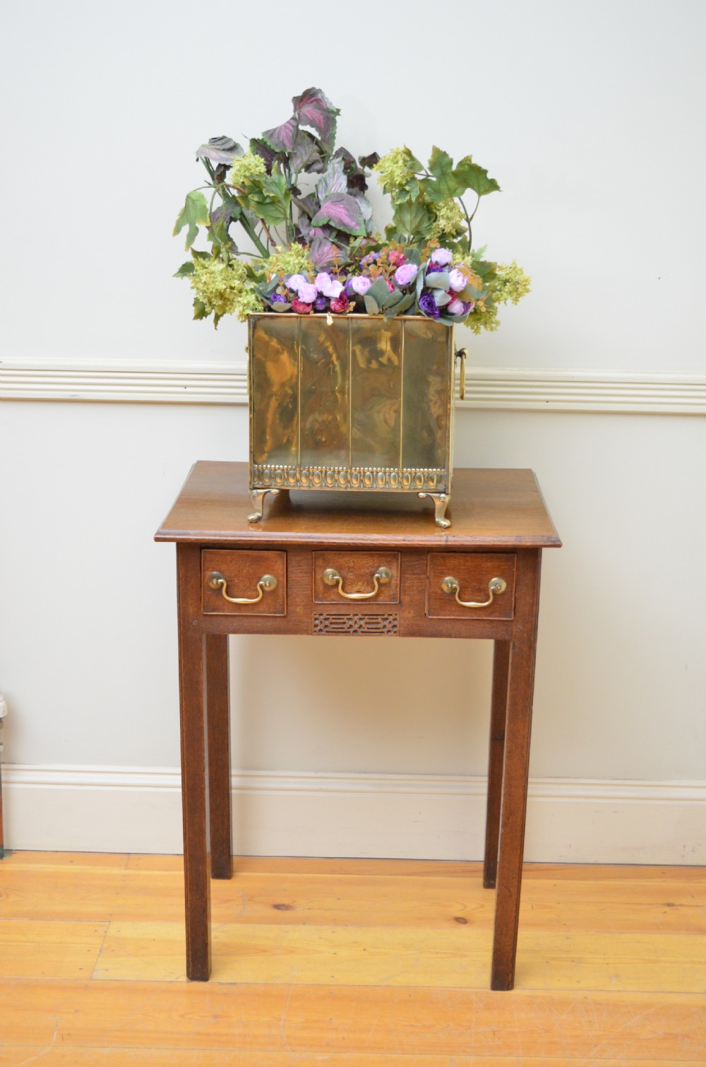 Edwardian Brass Coal Bin Plant Pot View VIII