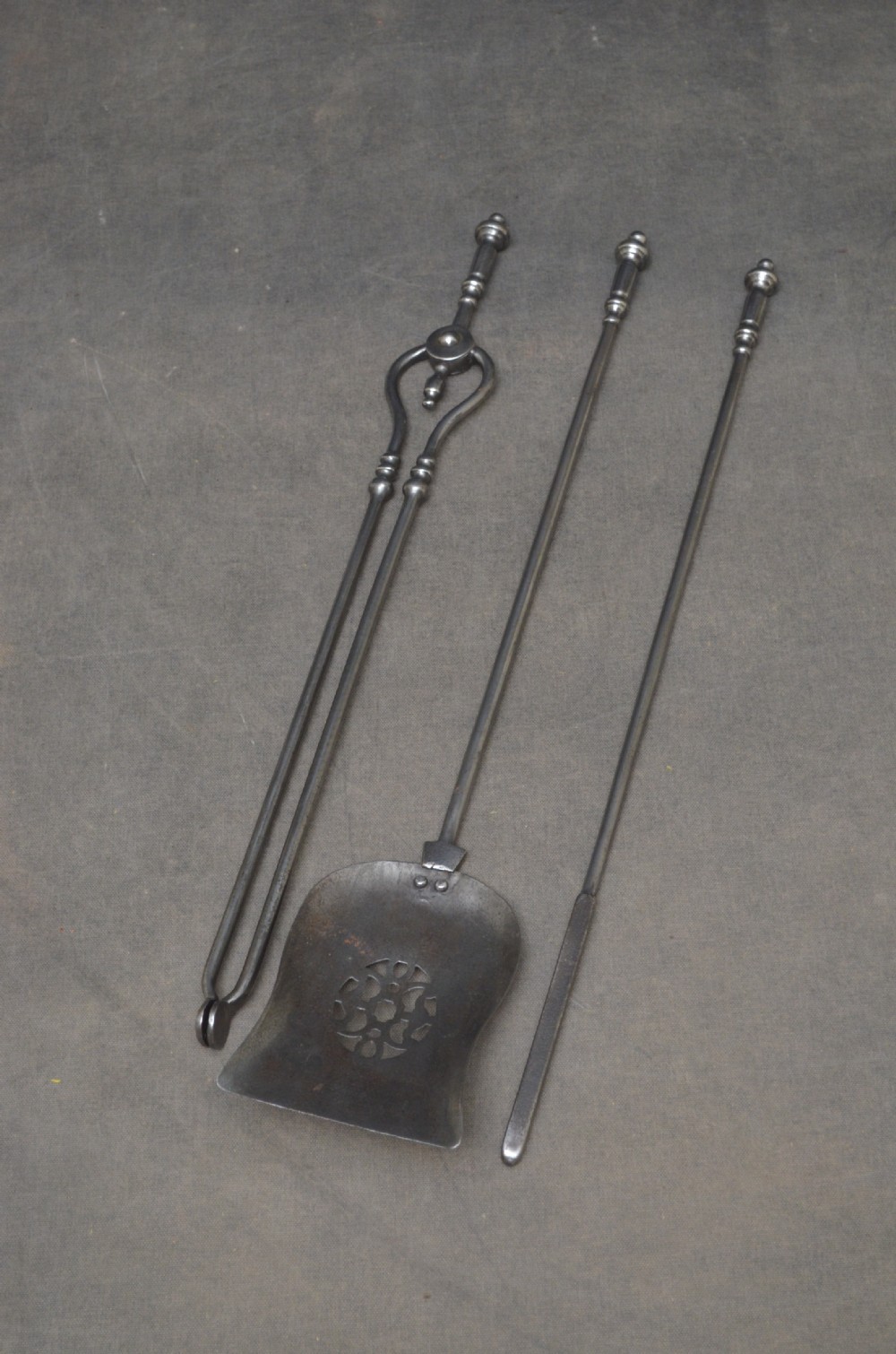 A Good Set Of Victorian Steel Fire Irons
 View II