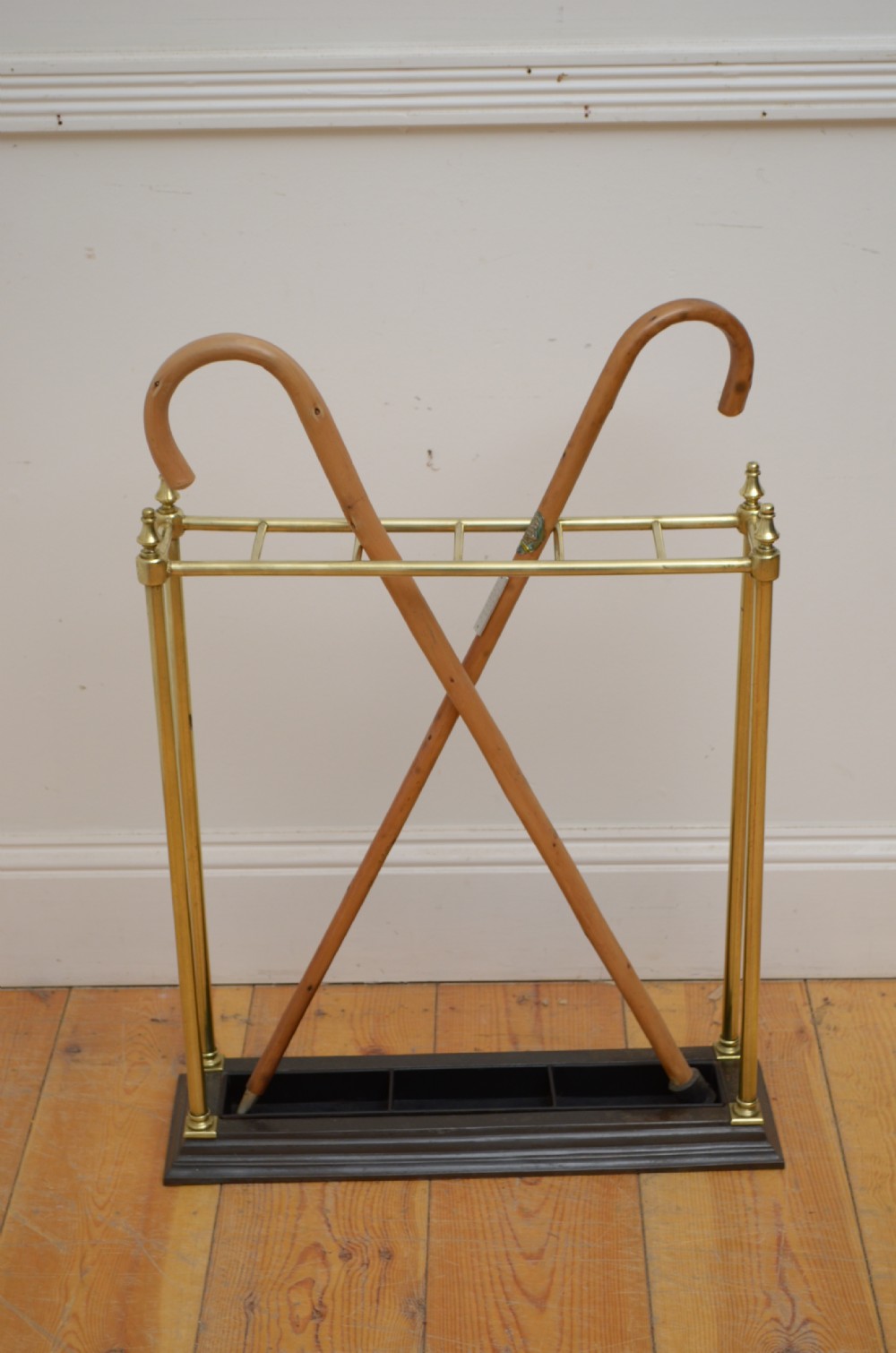 English Victorian Brass Umbrella Stand Stick Stand Walking Stick Stand View X