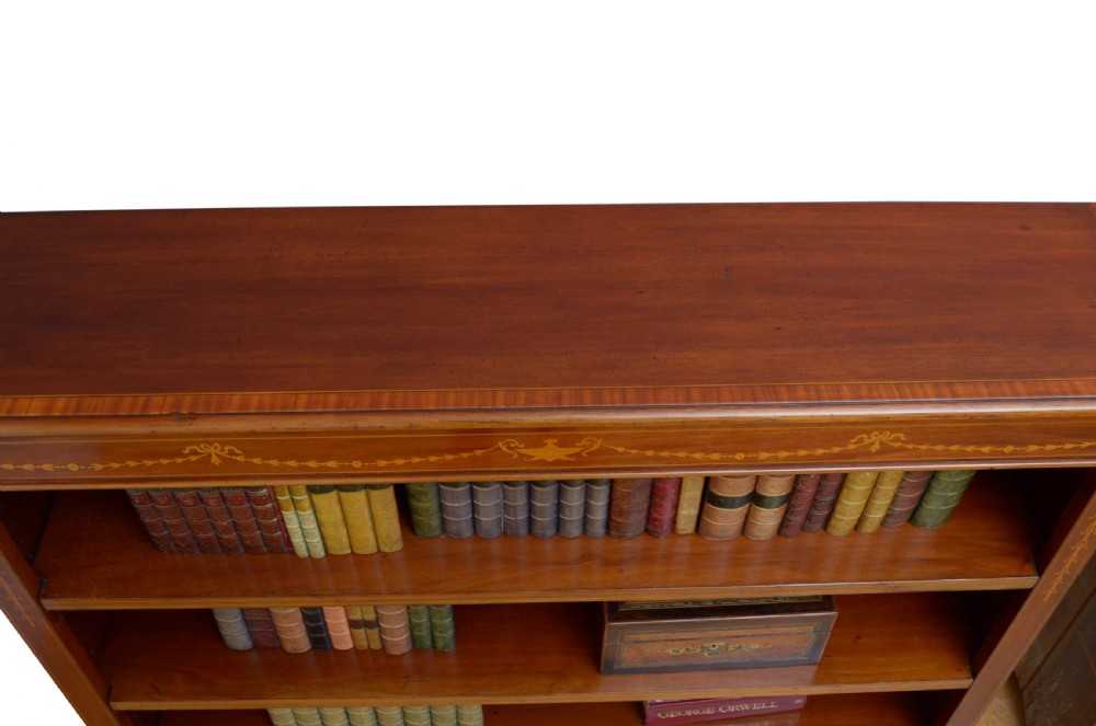 Edwardian Mahogany Open Bookcase View V