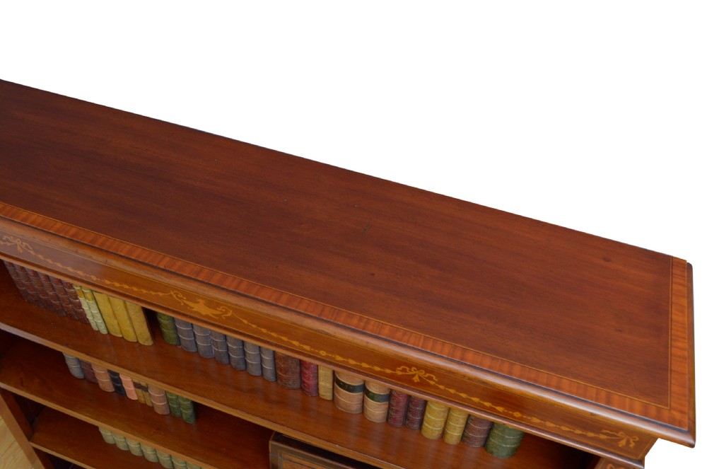 Edwardian Mahogany Open Bookcase View VI