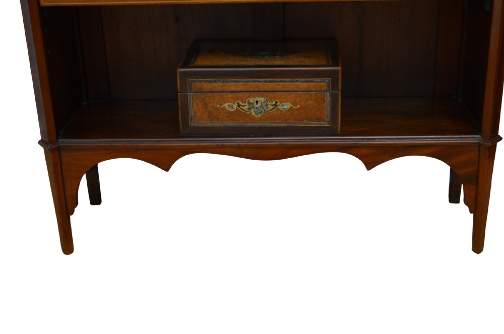 Edwardian Mahogany and Inlaid Open Bookcase View X