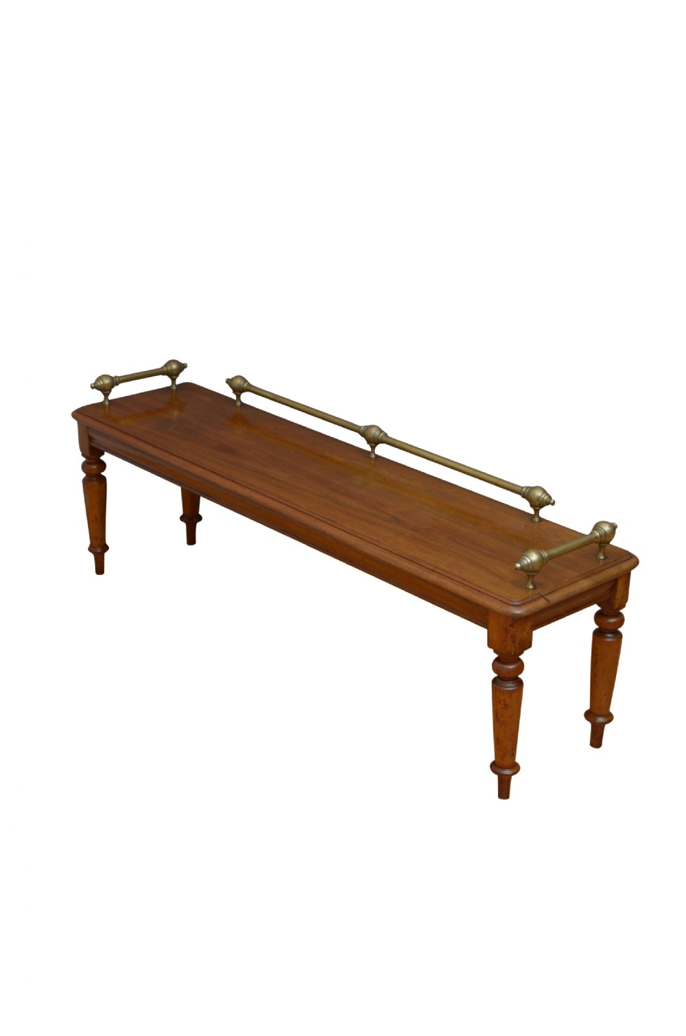 English Victorian Solid Walnut Hall Bench