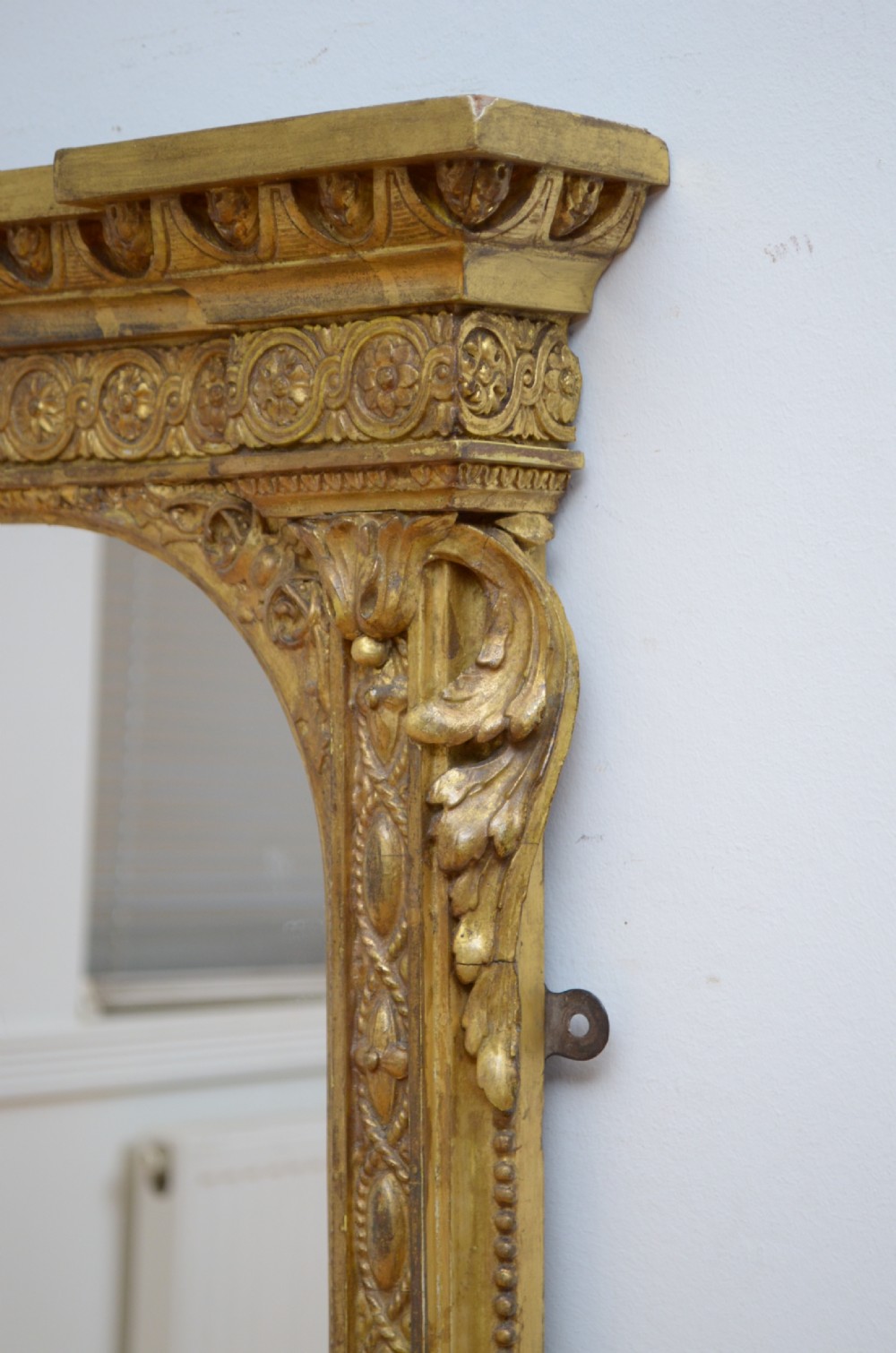 Large Victorian English Giltwood Overmantel Mirror H139cm View VIII