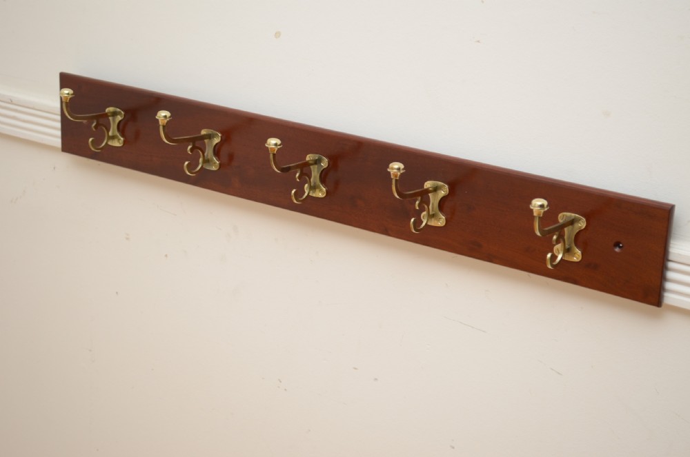Victorian Brass Coat Hooks Rack