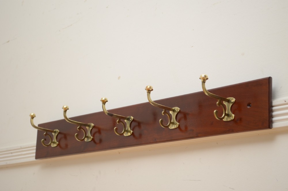 Victorian Brass Coat Hooks Rack View III