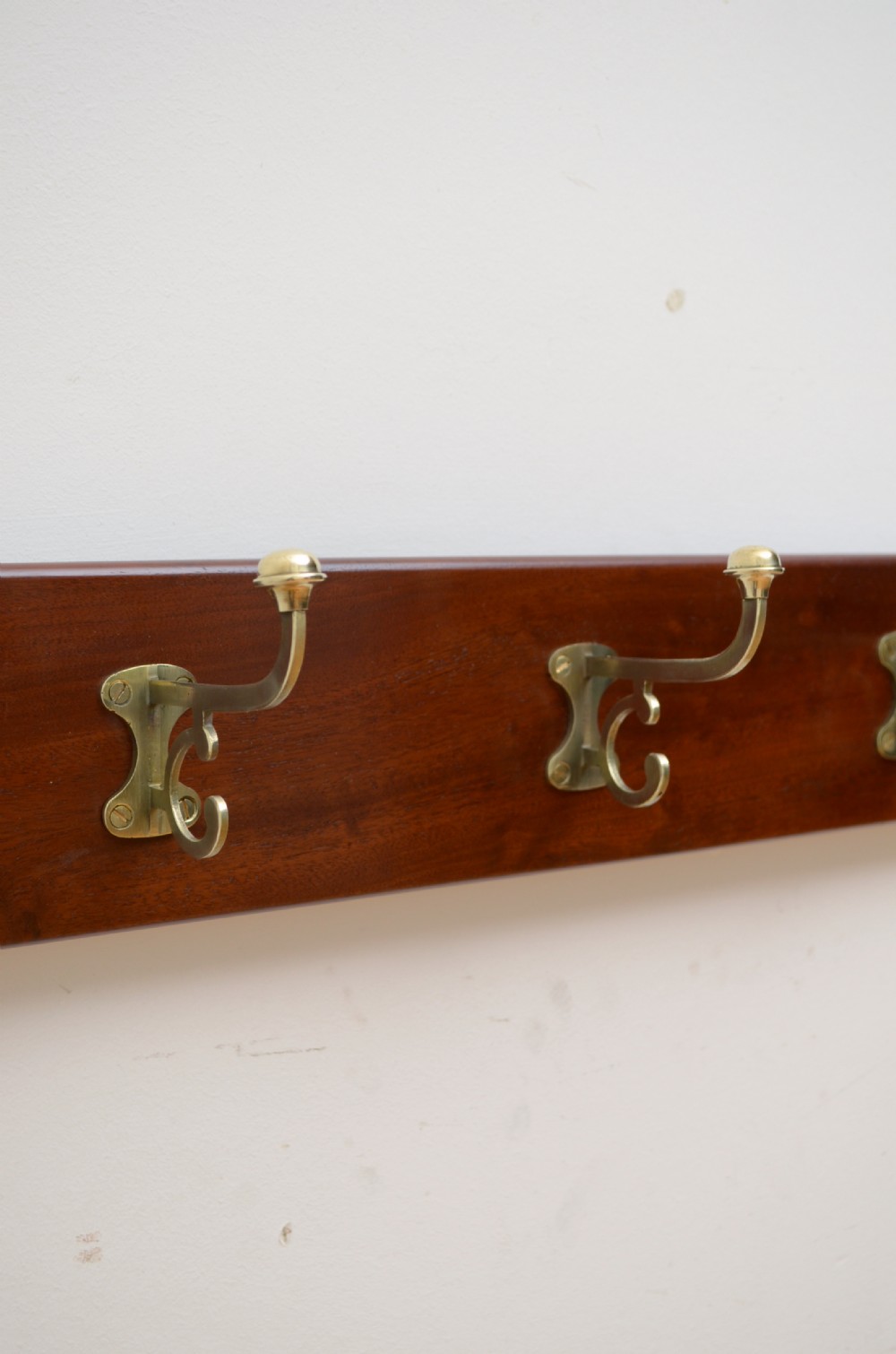 Victorian Brass Coat Hooks Rack View VIII