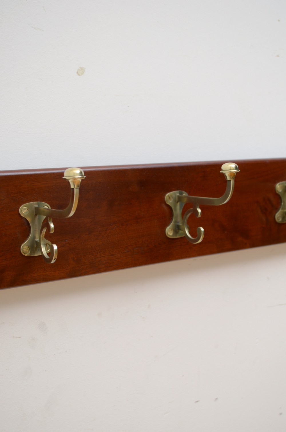 Victorian Brass Coat Hooks Rack View IX