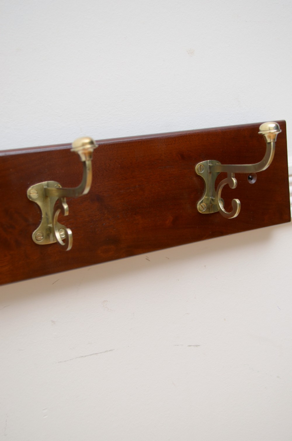 Victorian Brass Coat Hooks Rack View XI