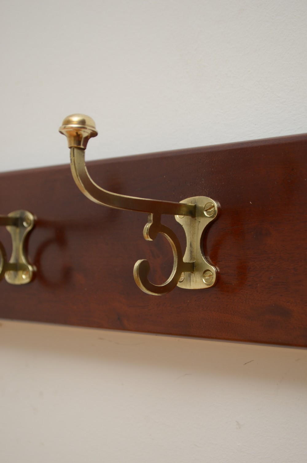 Victorian Brass Coat Hooks Rack View XIII