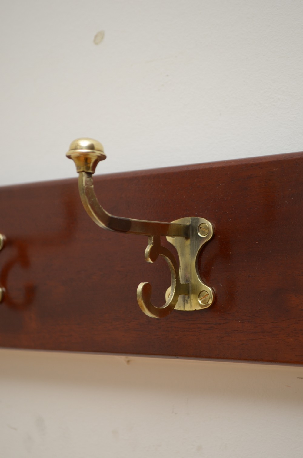 Victorian Brass Coat Hooks Rack View XIV
