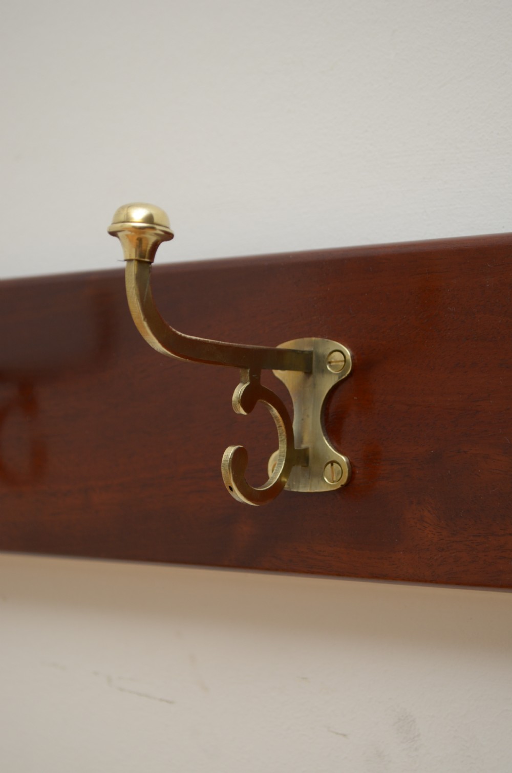 Victorian Brass Coat Hooks Rack View XV