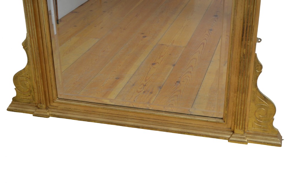 Late Victorian English Giltwood Overmantel Mirror H131cm View III