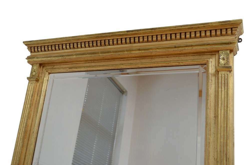 Late Victorian English Giltwood Overmantel Mirror H131cm View X