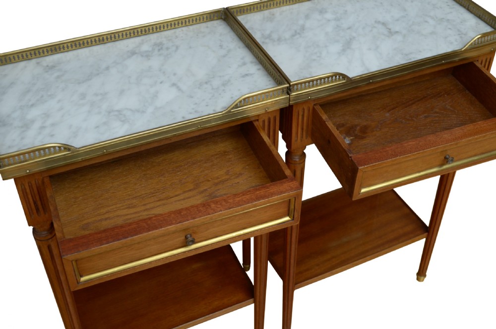 Pair of Antique Mahogany Side Tables or Bedside Tables View III