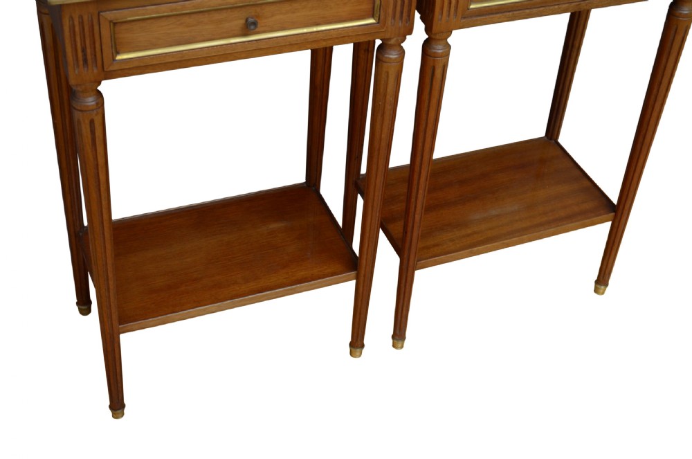 Pair of Antique Mahogany Side Tables or Bedside Tables View VII