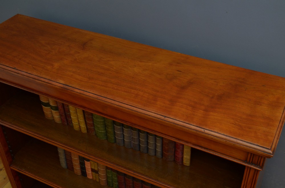 A Low Late Victorian Solid Walnut Open Bookcase View IX