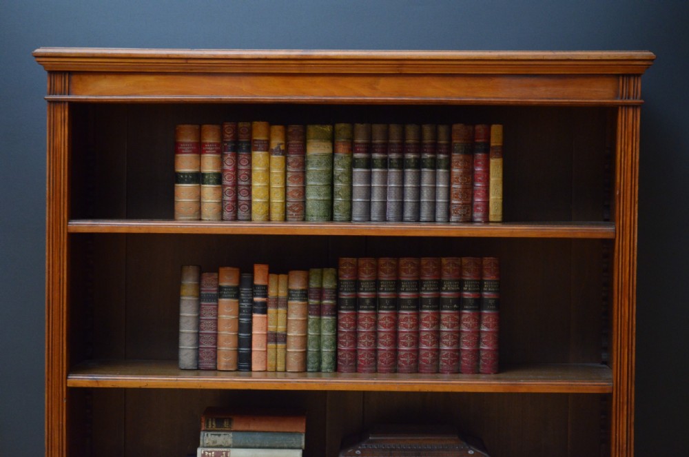 A Low Late Victorian Solid Walnut Open Bookcase View X