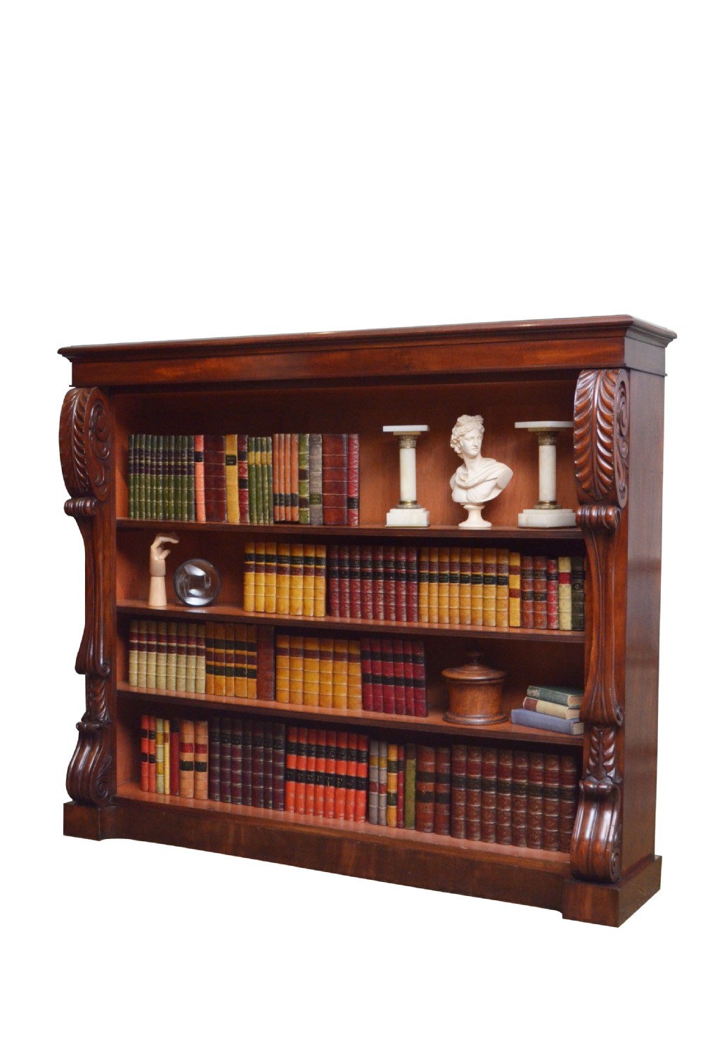 Imposing William IV Mahogany Open Bookcase