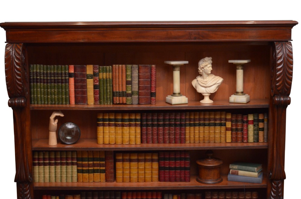 Imposing William IV Mahogany Open Bookcase View IX