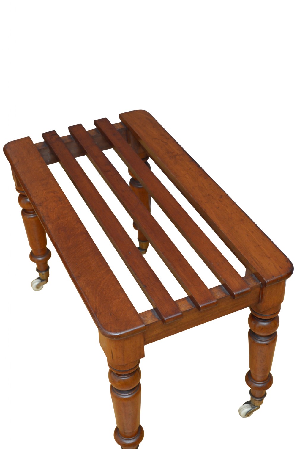 Superb English Victorian Hall Bench Luggage Rack
