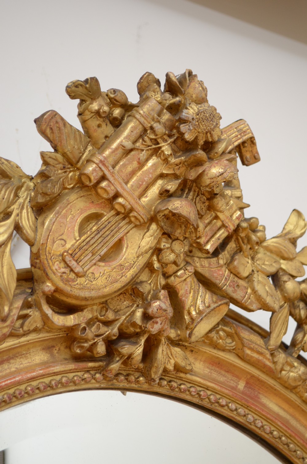 19th Century French Gilt Wall Mirror H119cm View V