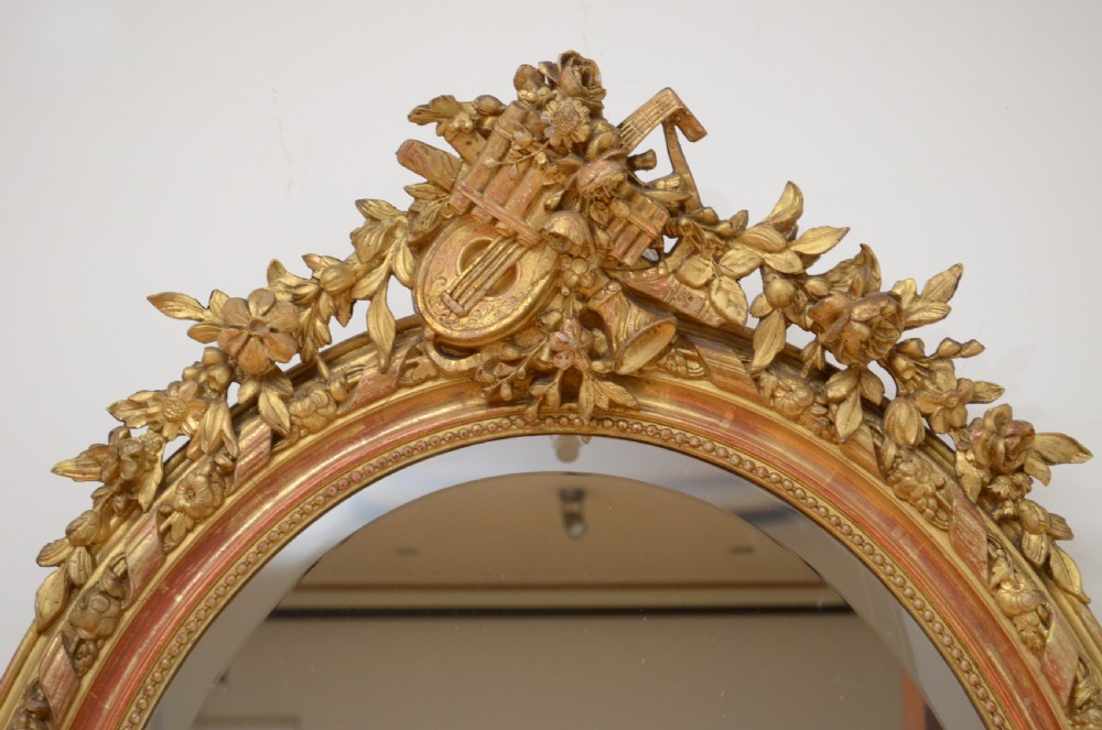 19th Century French Gilt Wall Mirror H119cm View XI