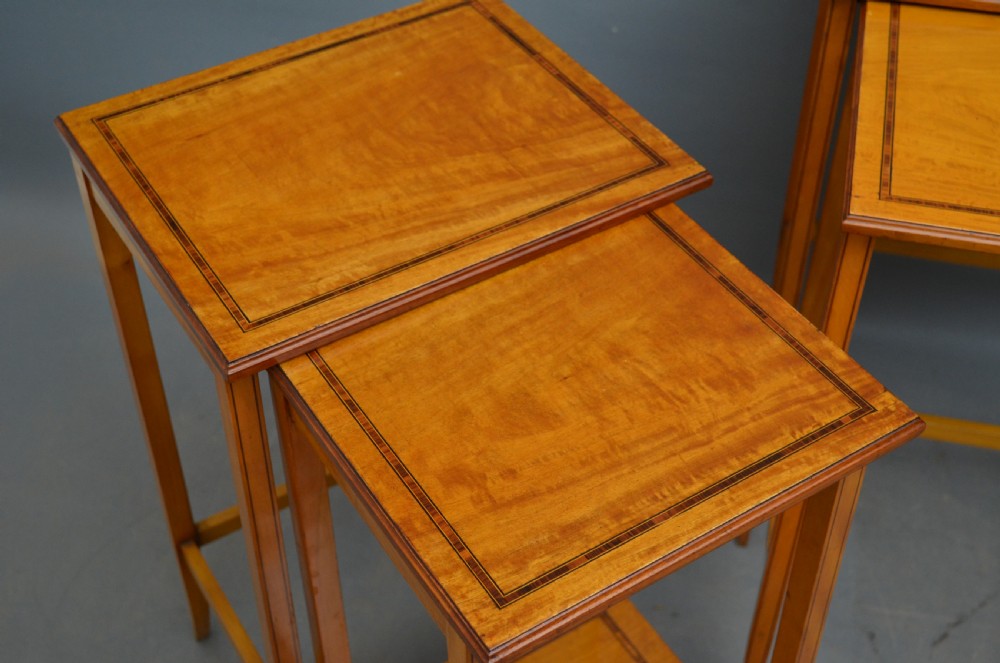 Edwardian Satinwood Quartetto Nest of Tables View VI