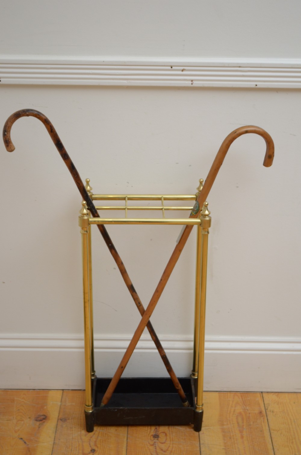 Antique Brass Umbrella Stand Walking Stick Stand View VI