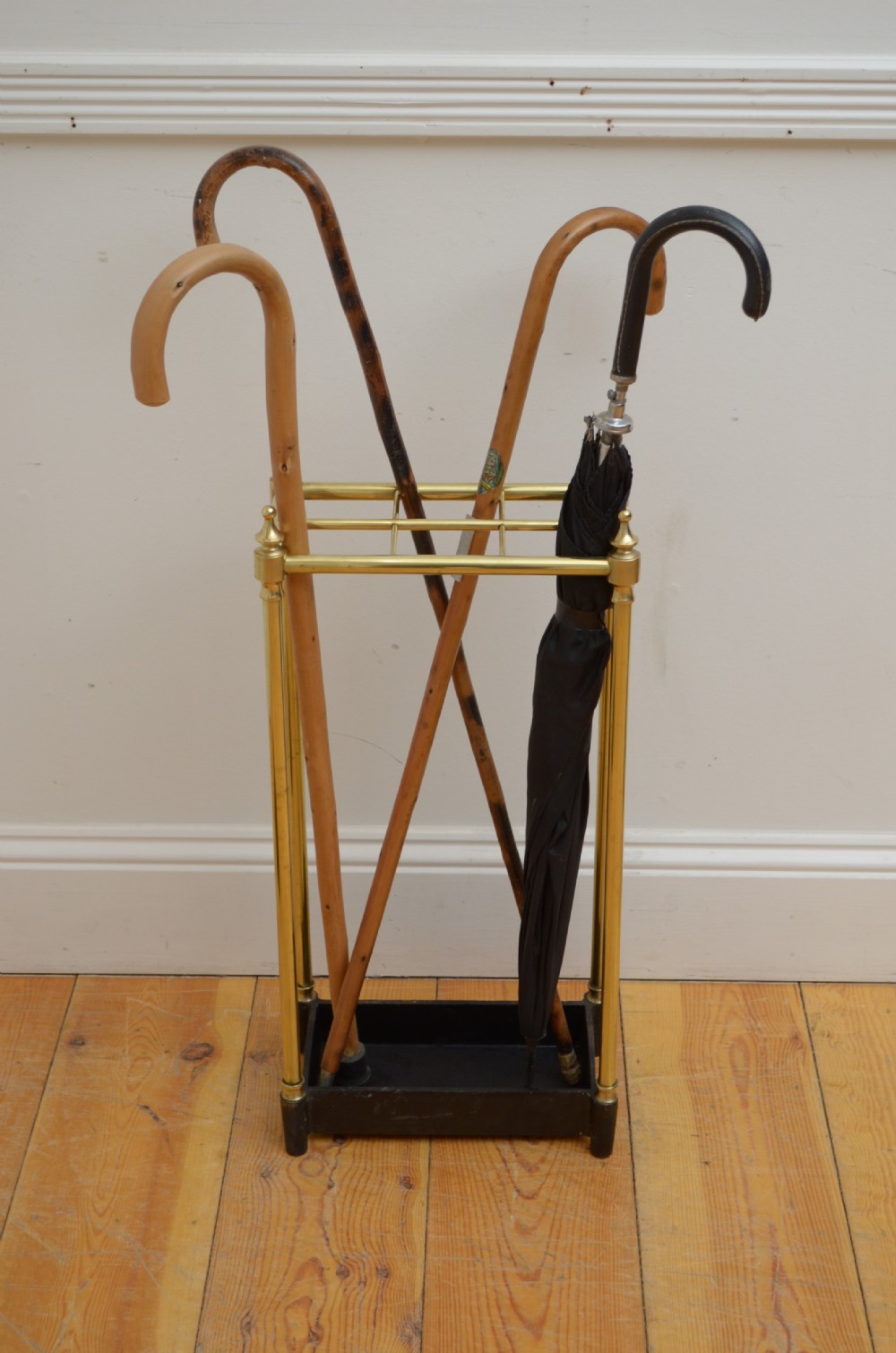 Antique Brass Umbrella Stand Walking Stick Stand View VII
