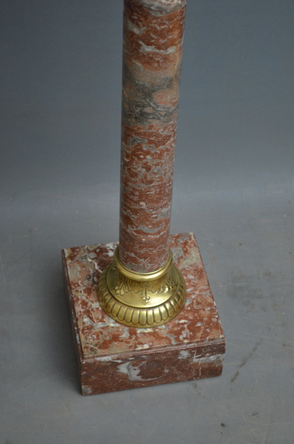 Pair of Antique Marble Pedestals - Rouge Marble Columns View V