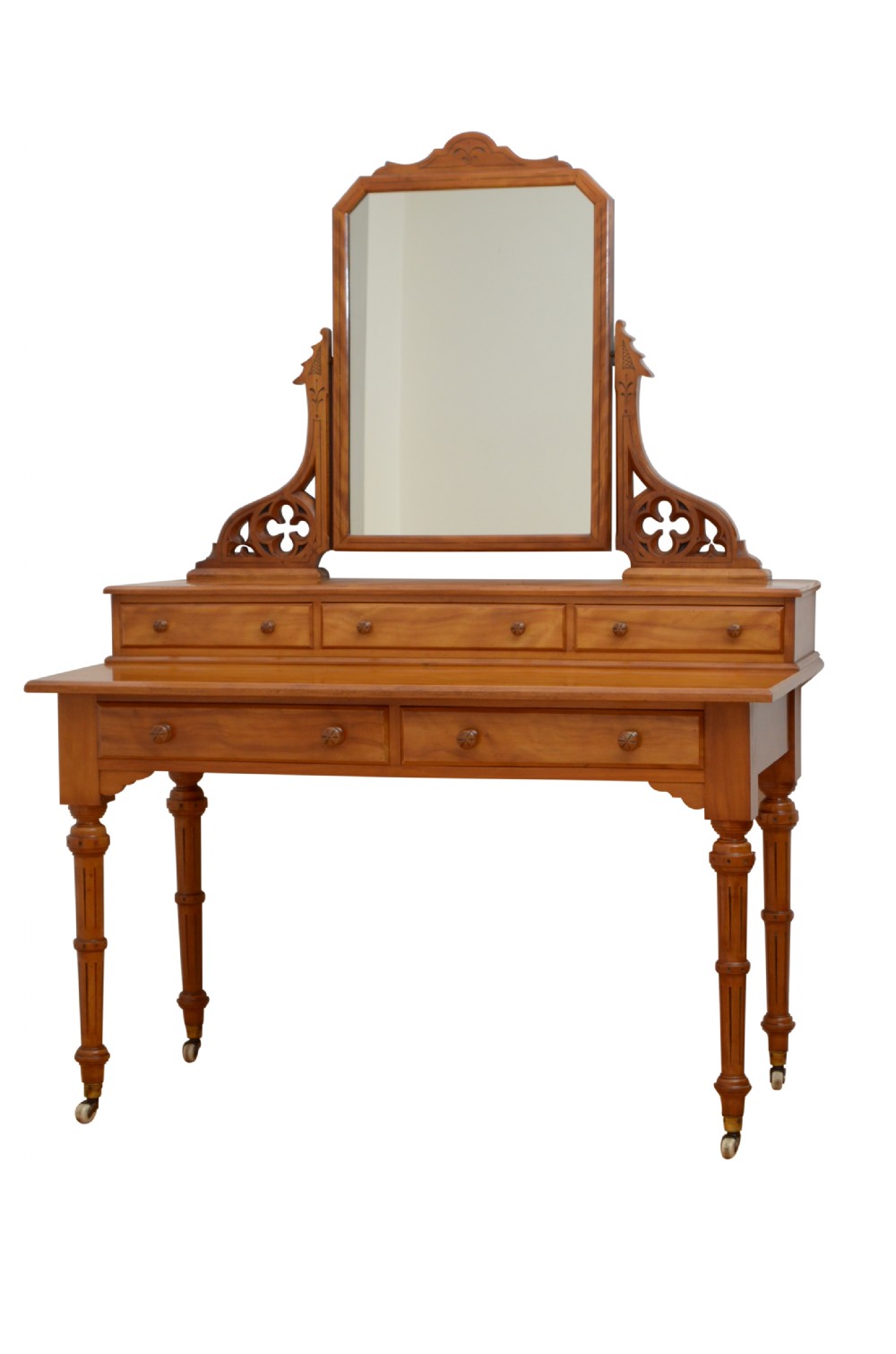 English Victorian Satin Birch Dressing Table