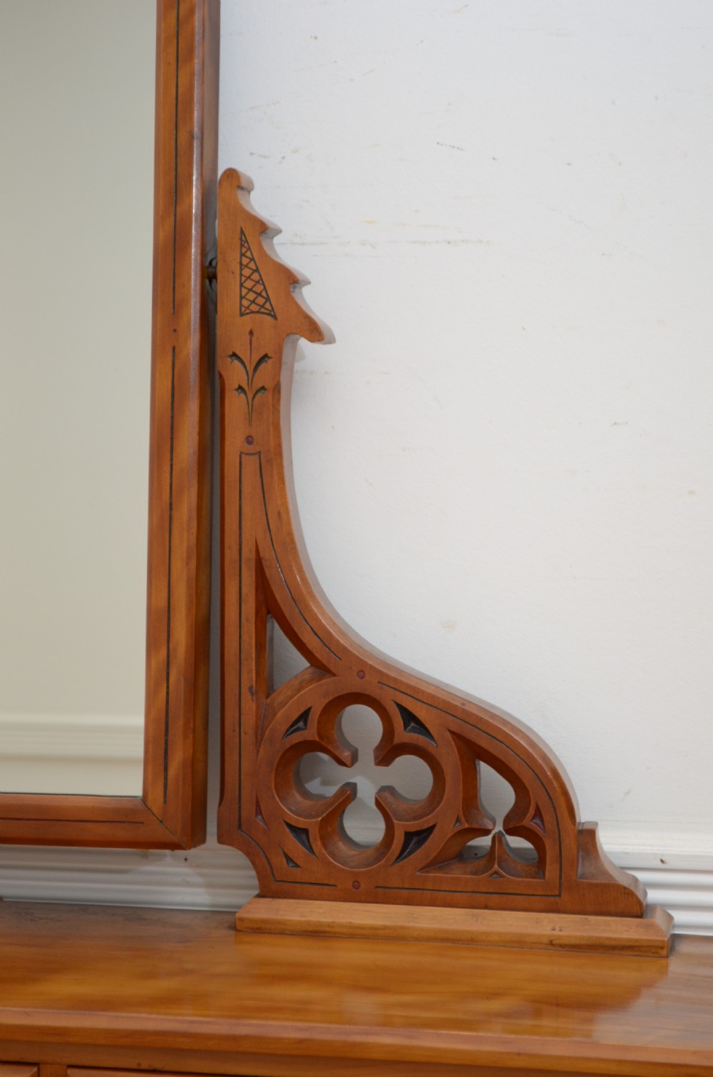 English Victorian Satin Birch Dressing Table View VI