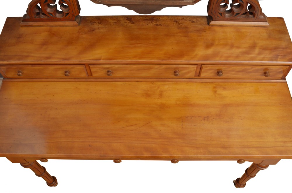 English Victorian Satin Birch Dressing Table View XVIII