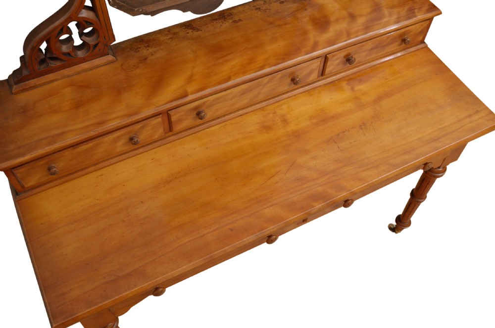 English Victorian Satin Birch Dressing Table View XIX