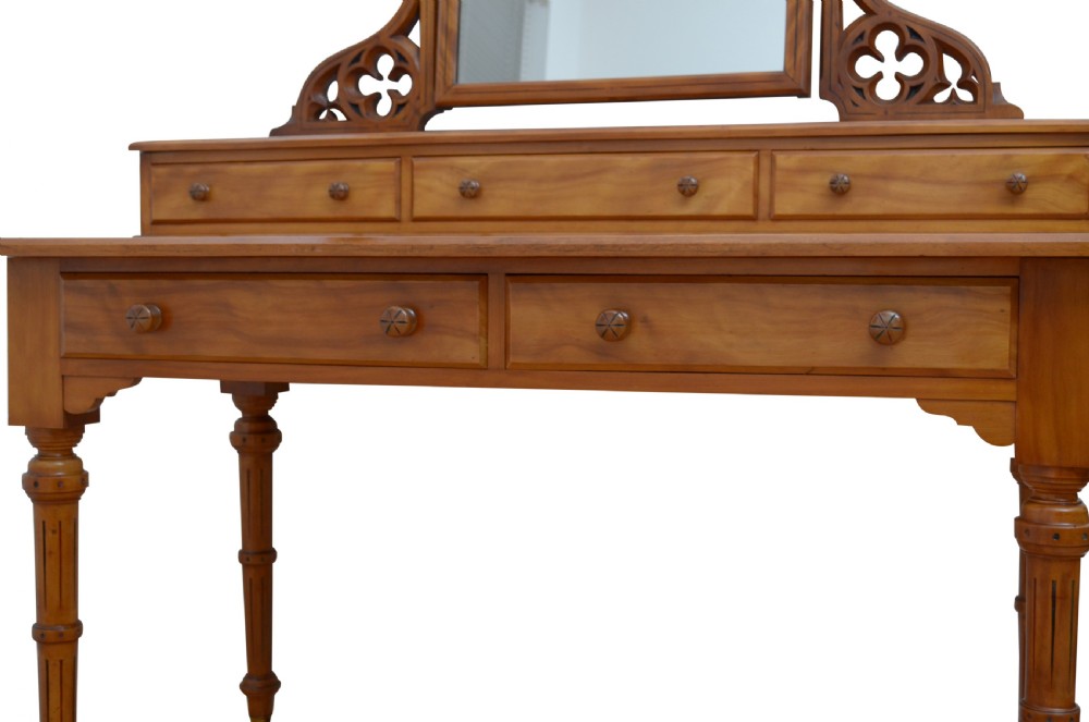 English Victorian Satin Birch Dressing Table View XXIII