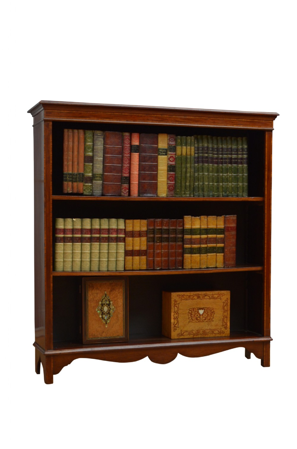 Edwardian Mahogany And Inlaid Open Bookcase